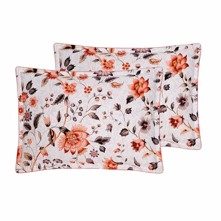 Lot de 2 fundas de almohada de algodón mako satinado Sensei Maison, diseño floral multicolor, An/P/Al: 50 x 70 cm