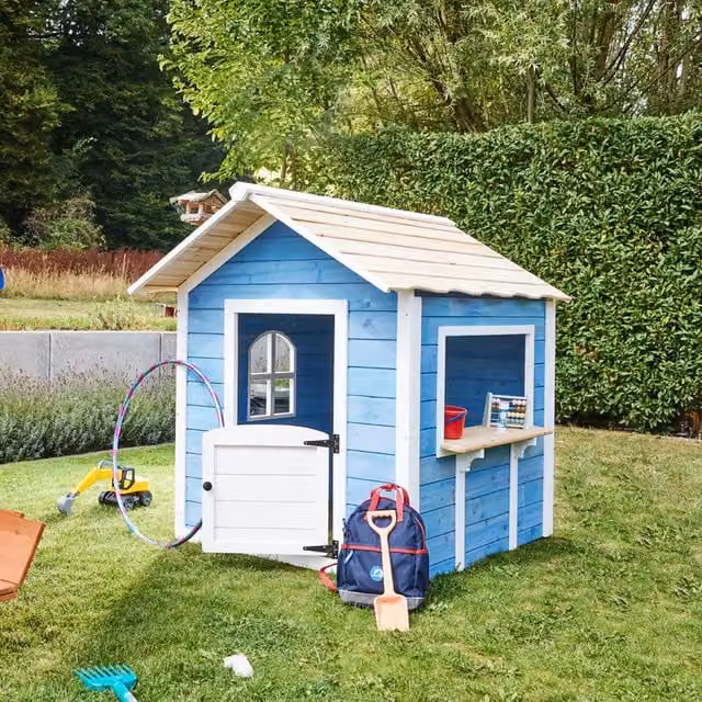 Casa de juegos DER GROSSE PALAST Home Deluxe en color azul sin banco An/P/Al: 106 x 111 x 106 cm