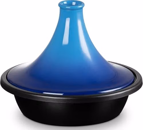 Tajine de hierro fundido esmaltado Le Creuset color azul, Diámetro: 31 cm