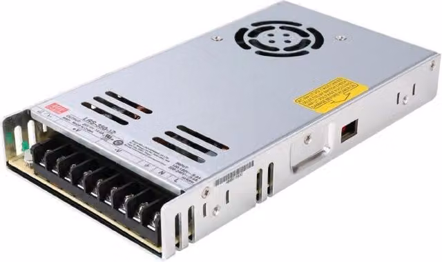 Fuente de alimentación Mean Well LRS-350-24 para tiras LED de 350W y 24VDC en color plata