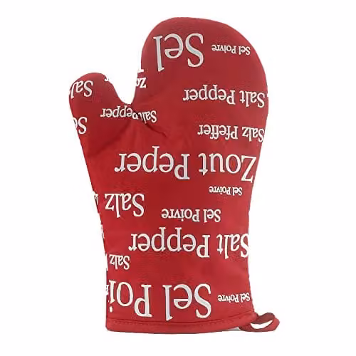 Guante de cocina de algodón Winkler Sel & Poivre Rojo para adultos de 19 x 32 cm