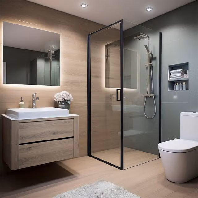Cabina de ducha rectangular deslizante Home Deluxe LIVIA en negro mate, An/P: 100 x 195 cm