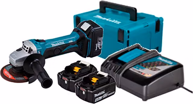 Amoladora Makita 18V de 115 mm con 1 batería de 4Ah