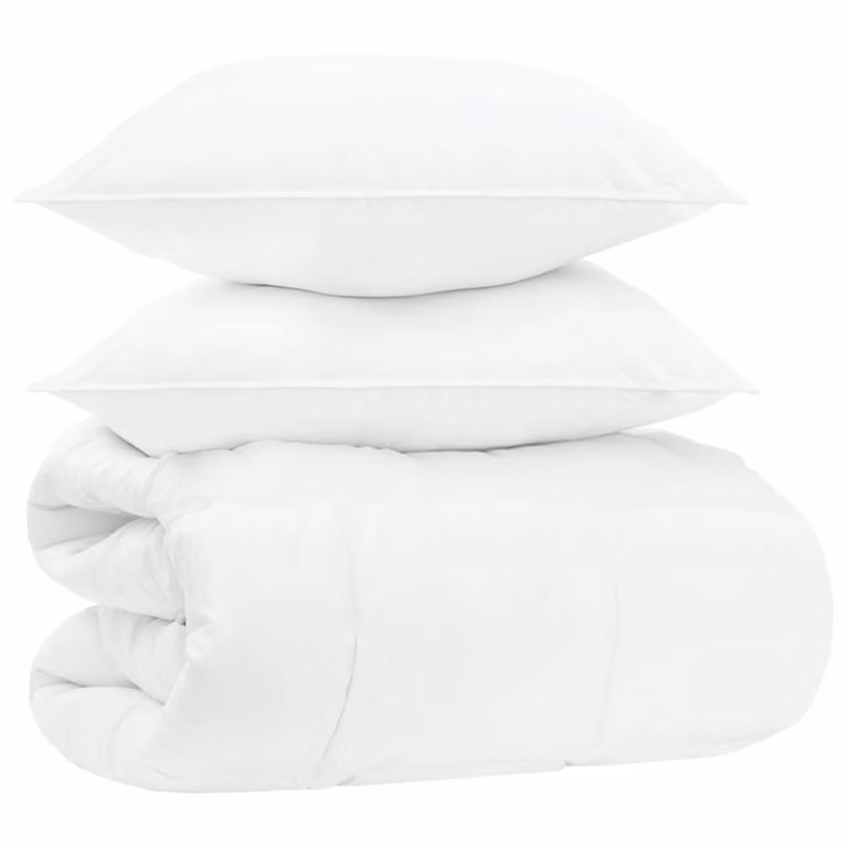 Juego de Duvet de Invierno vidaXL de 3 piezas en Blanco con Fibra de Bambú y Poliéster