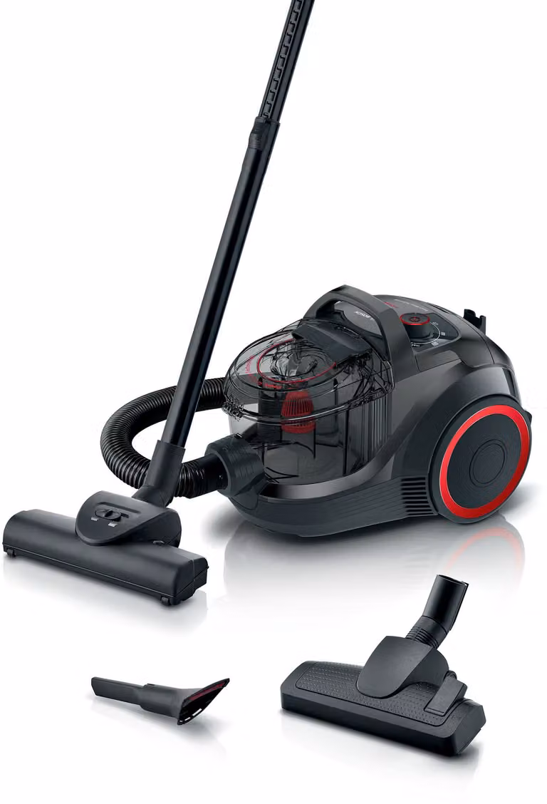 Aspirador sin bolsa Bosch Serie 4 ProPower Negro con filtro HEPA lavable y turbo brush