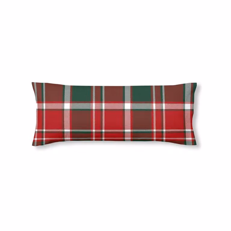 Funda de almohada Muare Home multicolor con diseño de cuadros de Navidad, 65 x 65 cm