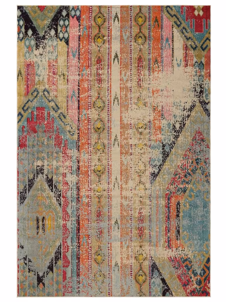 Alfombra Benuta de estilo vintage y diseño patchwork en colores turquesa y multicolor, An x P: 240 x 340 cm