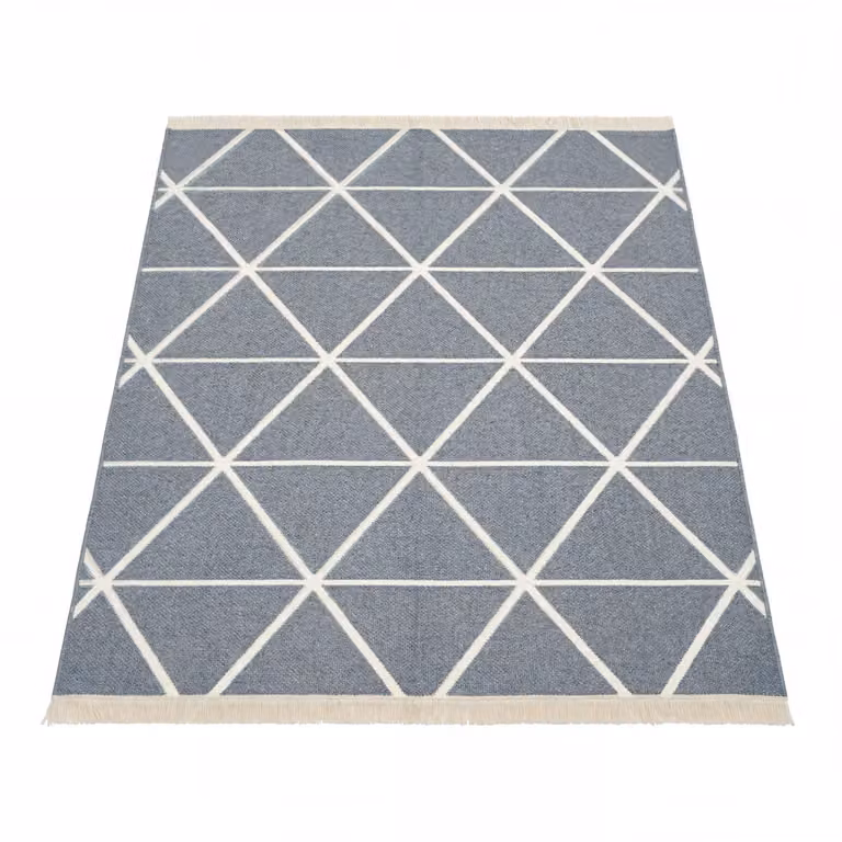 Alfombra reversible Skyla de estilo escandinavo con diseño geométrico en gris y amarillo, de algodón, An/P: 160 x 220 cm