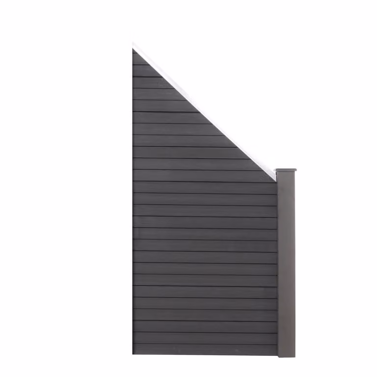 Valla de protección Home Deluxe CALLADO en WPC color antracita, 1 elemento inclinado