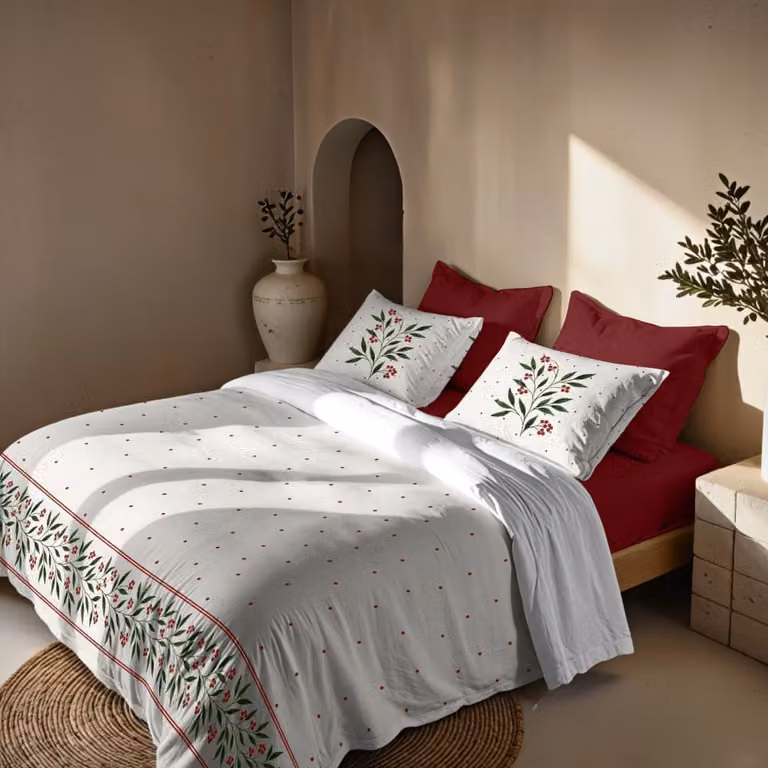 Funda nórdica de Navidad Muare Home multicolor en poliéster, An/P/Al: 155 x 220 cm