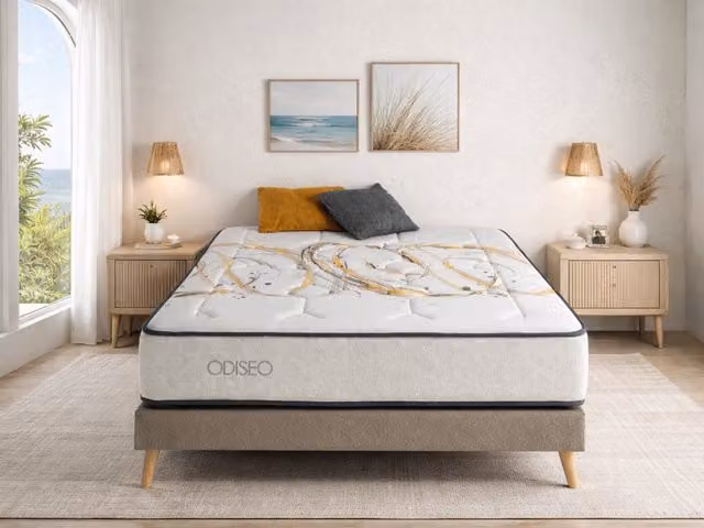 Colchón de muelles ensacados Sonho Colchão Odiseo Spring Latex color blanco, An/P/Al: 90 x 200 x 31 cm