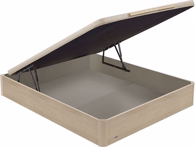 Canapé abatible Flex de madera con tejido 3D en colores marrón y beige, An/P/Al: 90 x 200 cm