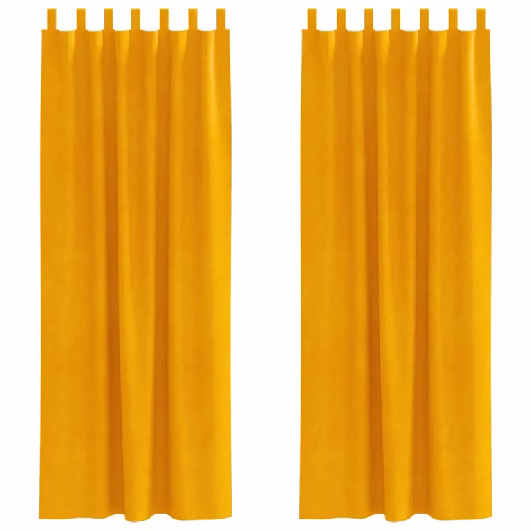 Set de 2 cortinas blackout de terciopelo vidaXL en color amarillo, An/Al: 140 x 260 cm