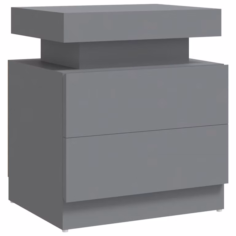 Mesita de noche moderna vidaXL en madera de ingeniería gris An/P/Al: 45 x 35 x 52 cm