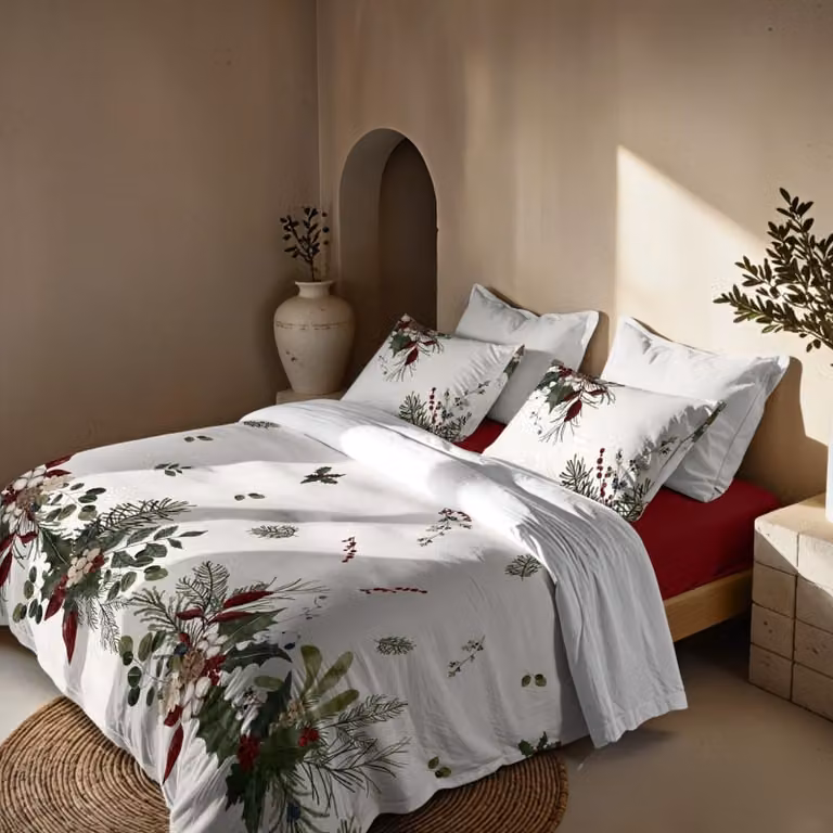 Funda nórdica de Navidad Muare Home multicolor en poliéster, An/P/Al: 140 x 200 cm