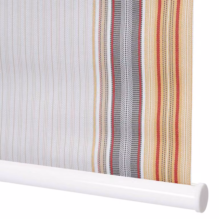 Estor enrollable Mendler HWC-D52 opaco y térmico con diseño de rayas, An/P/Al: 50 x 160 cm, color gris, marrón y naranja