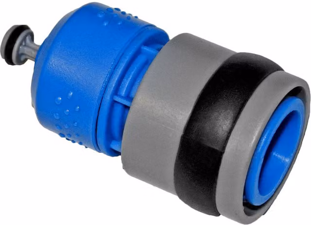 Acoplamiento rápido para manguera Kinzo de 1/2 pulgada en color azul de plástico