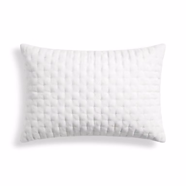 Funda de almohada acolchada lisa de microfibra reversible en color blanco de Terracota An/P: 50 x 80 cm