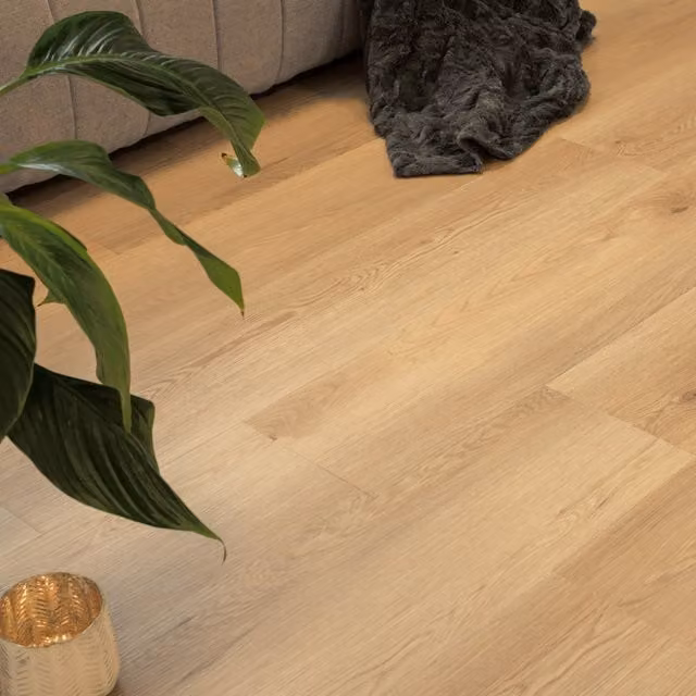 Suelo vinílico clic Home Deluxe LOMEA Roble Beige con sistema de sonido de impacto, 20 m²