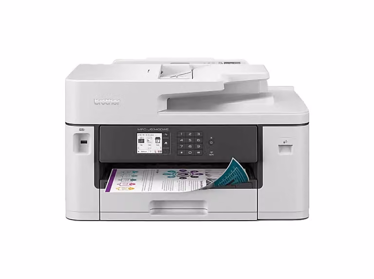 Impresora multifunción de inyección de tinta Brother MFC-J5340DWE con WiFi, Ethernet, impresión, escaneo, copia y fax en color blanco y gris