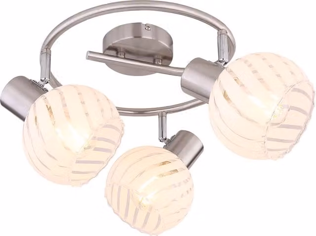 Foco de techo Willy de Globo Lighting en color níquel con acabado metálico y diámetro de 28 cm para bombilla E27
