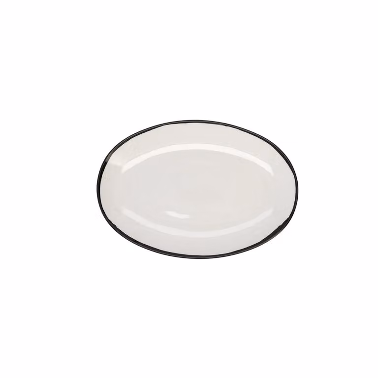 Bandeja oval de porcelana reforzada Ariane Vital Filo en color blanco de 26 cm