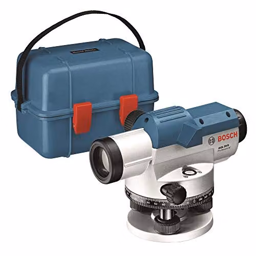 Nivel óptico Bosch Professional GOL 20 D azul con aumento de 20x y alcance de 60 m