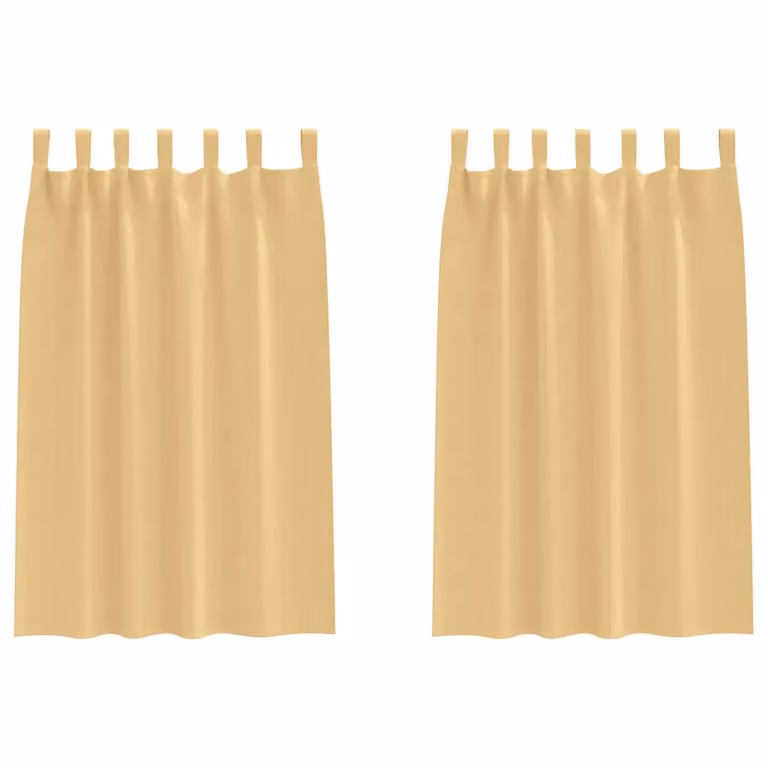 Set de 2 cortinas opacas con anillas vidaXL en color beige de poliéster, An/Al: 140 x 175 cm