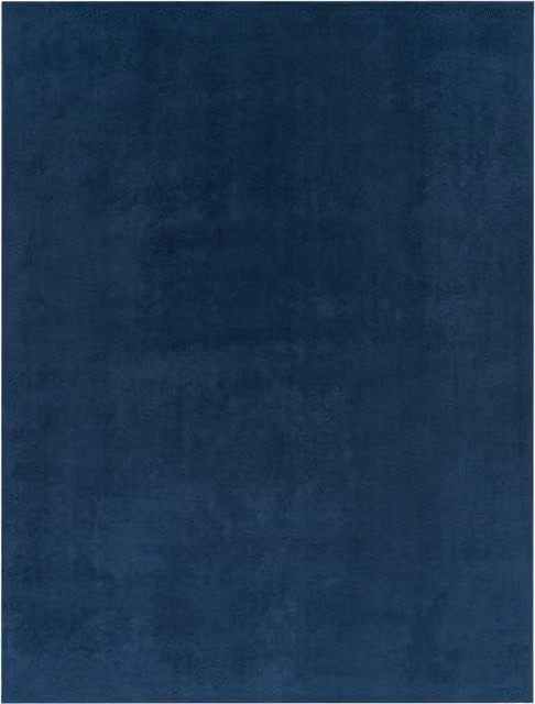 Alfombra Calissa azul moderna de diseño liso, lavable y antideslizante, An/P: 160 x 220 cm
