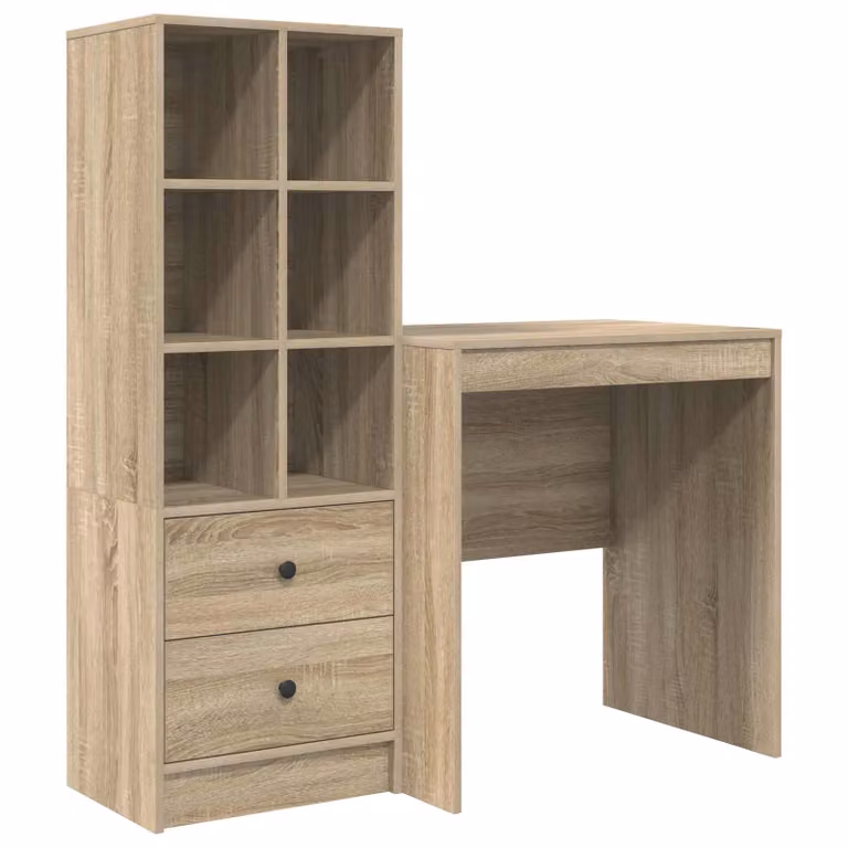 Set de 2 Escritorios Modernos vidaXL en Roble Sonoma, An/P/Al: 115,5 x 50 x 127 cm
