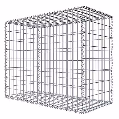 Gavión de acero galvanizado Niederberg Metall para jardín, color plata, An/Al/P: 80 x 100 x 50 cm