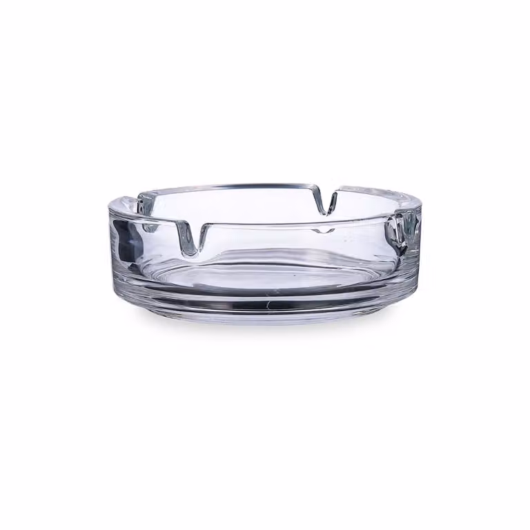 Set de 6 ceniceros redondos de vidrio transparente apilables Arcoroc de 8 cm