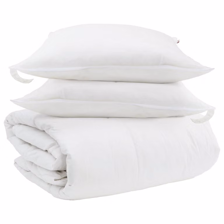 Juego de edredón y almohada de 3 piezas vidaXL de plumas y plumón blanco para invierno