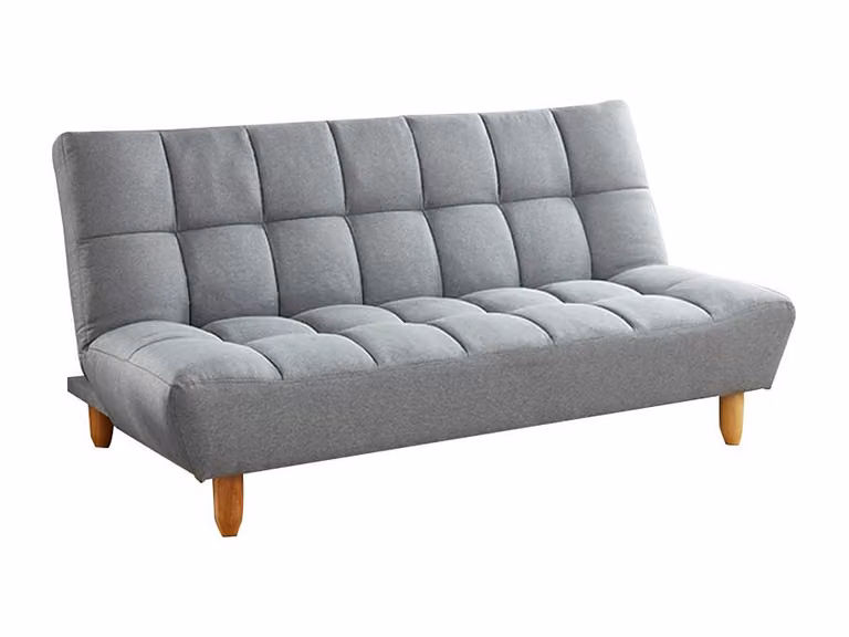 Sofá cama de 3 plazas Esteban de Vente Unique en tela gris con estructura de madera sólida y sistema click-clack