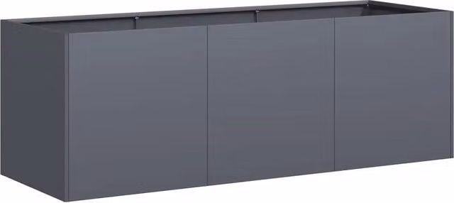 Jardinera rectangular moderna Helloshop26 de acero en color antracita o verde para jardín o balcón, An/P/Al: 120 x 40 x 40 cm
