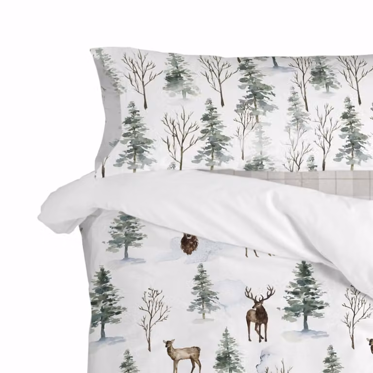 Funda de almohada Happyfriday diseño Mystical Winter multicolor de algodón An/P/Al: 110 x 45 x 1 cm