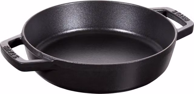 Sartén de hierro fundido Staub con 2 asas, color negro, 20 cm