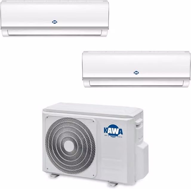 Aire acondicionado multisplit Kawa 2250 + 3000 con control por Wi-Fi y App, color blanco
