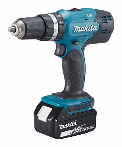 Taladro percutor a batería Makita DHP453RFE 18V LXT con 2 baterías de 3,0 Ah y maletín