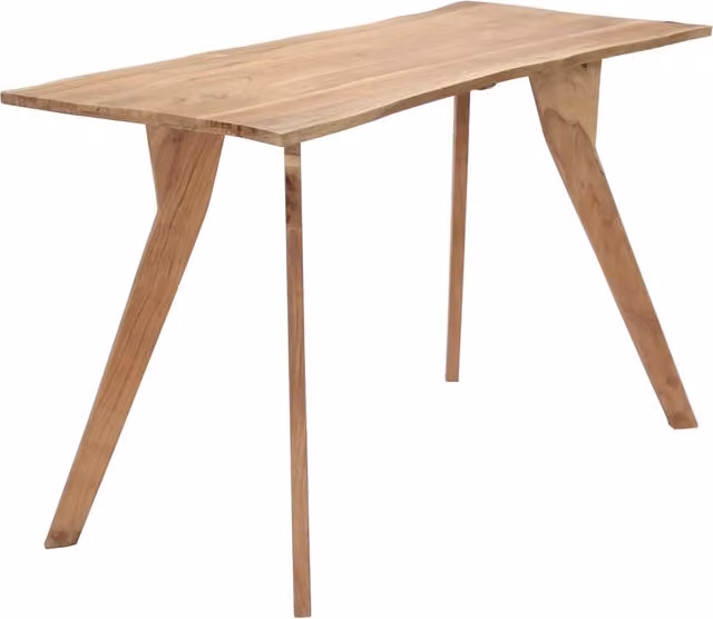 Mesa de comedor moderna de madera maciza de acacia color marrón de Vidaxl An/P/Al: 120 x 58 x 76 cm