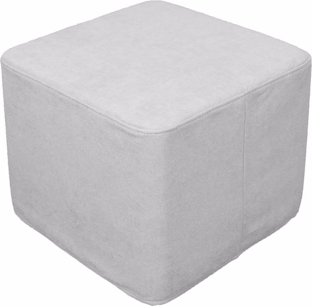 Puff reposapiés cuadrado Micuna en color gris con funda extraíble y tapizado de tela para habitación infantil o de adultos