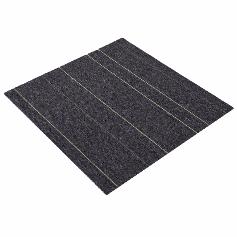 Set de 4 azulejos de alfombra modernos vidaXL con rayas en gris, de polipropileno, An/P: 50 x 50 cm