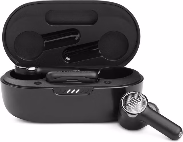 Auriculares True Wireless JBL Quantum TWS con cancelación de ruido y Bluetooth en color negro