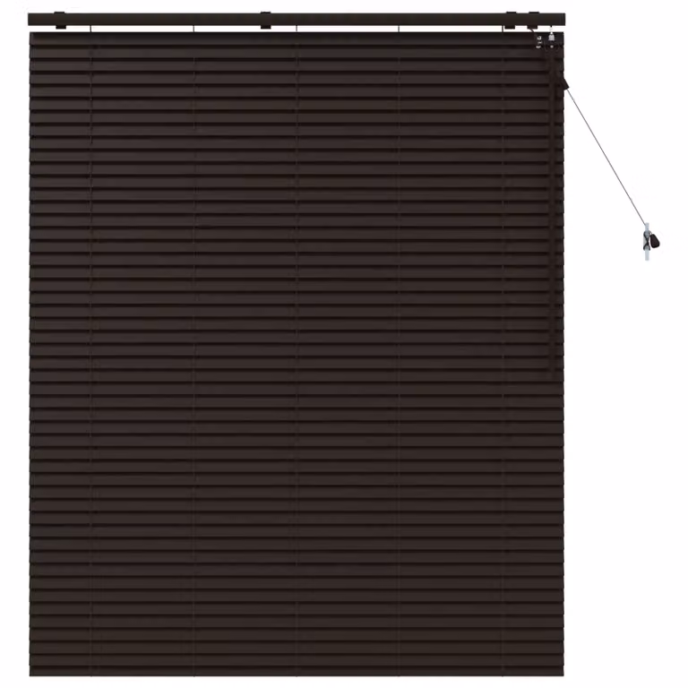 Persiana veneciana de madera vidaXL en marrón oscuro, An/Al: 135 x 160 cm, láminas de 35 mm