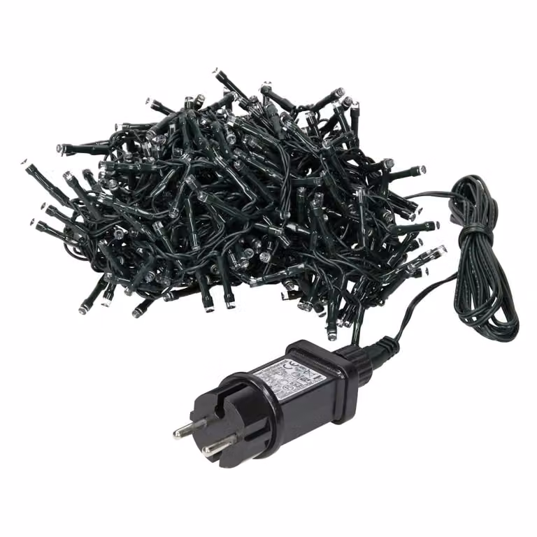Cortina de luces LED ECD Germany con 180 luces en color blanco cálido para interior y exterior con protección IP44