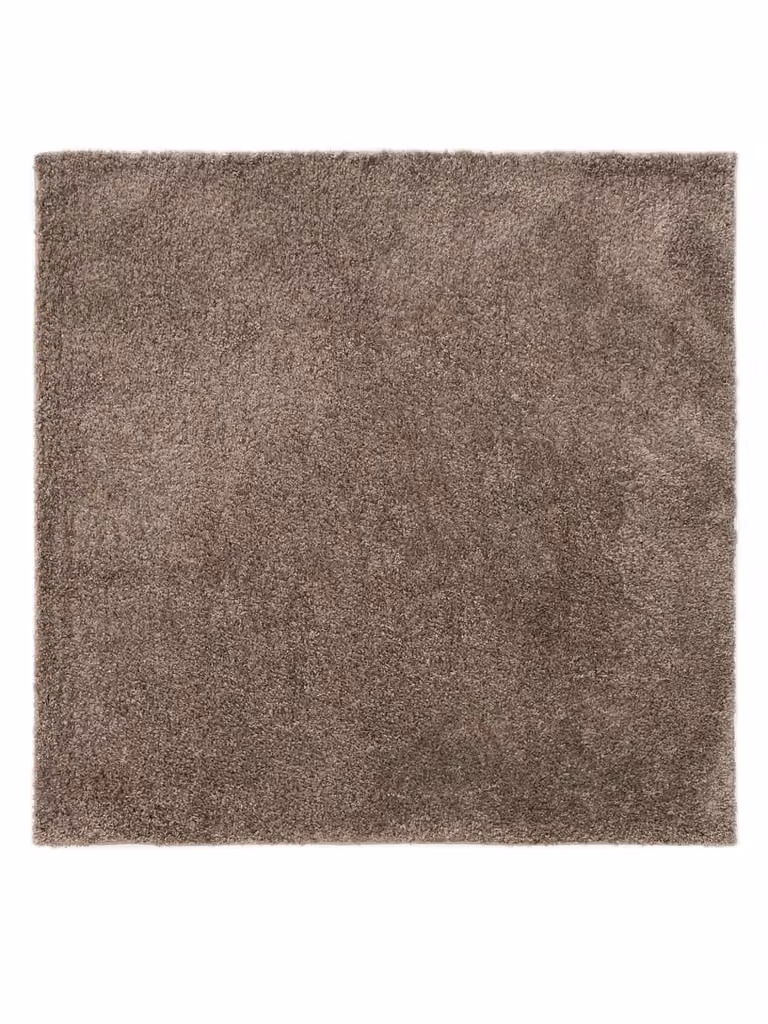 Alfombra de pelo largo Benuta en color beige y marrón, diseño moderno cuadrado, 200 x 200 cm