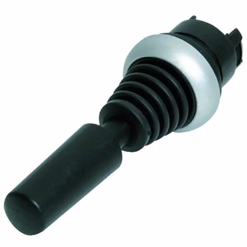 Palanca de mando Eaton M22WJ2H de 2 posiciones con joystick horizontal en color negro y plata con protección IP66