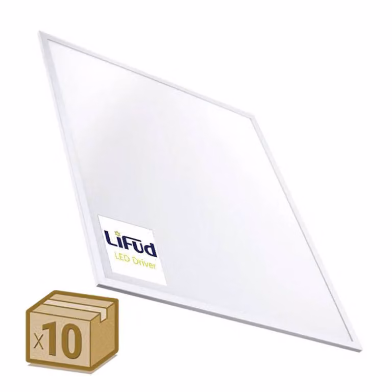 Pack de 10 paneles LED Osram de 40W con chip Osram y driver Lifud, color blanco frío, An/P/Al: 60 x 60 cm