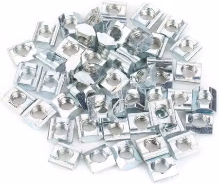 Set de 50 tuercas en T de acero al carbono galvanizado ULISEM color plata para accesorios de perfil de aluminio serie M6