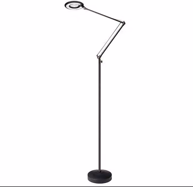 Lámpara de pie LED articulada y regulable KOOB en color negro con luz blanca fría